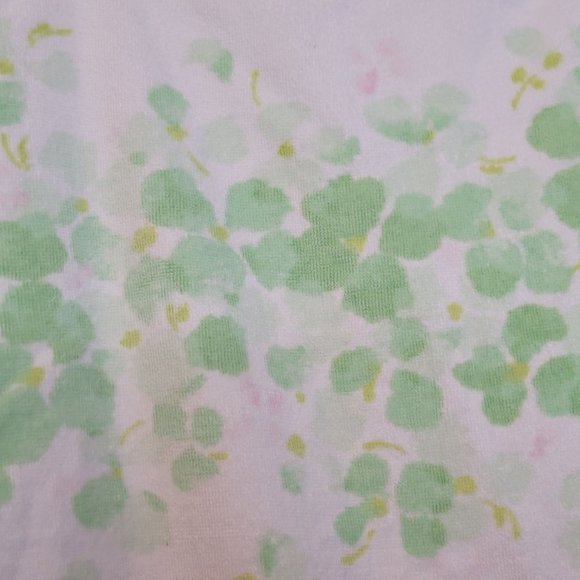 Vintage 70s Halston For Fieldcrest Towel Set of 3 Green Floral Light Pink 2 Bath - Picture 5 of 8